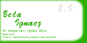 bela ignacz business card